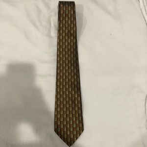 Men’s silk tie, brown and gold warm